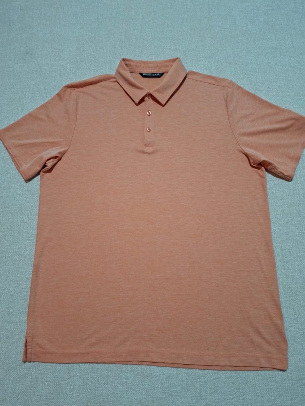 TravisMathew Men's XL Performance Polo Shirt Salmon Golf Casual